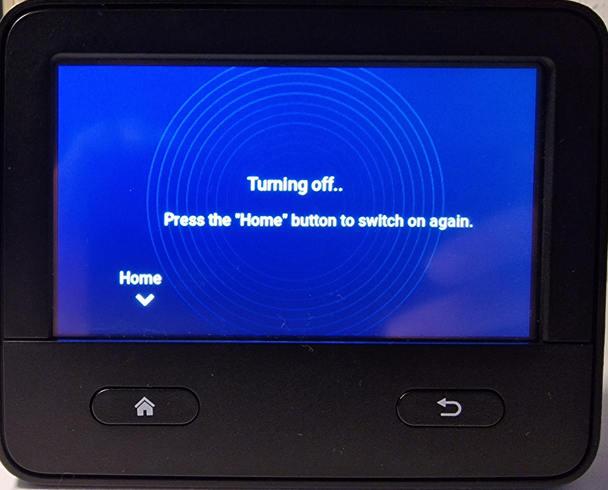 The iNet X Pro Panel does not shut down completely after clicking on ...